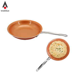 Wulekue Aluminum Alloy Non-stick Copper Frying Pan With Ceramic Coating Cooking Tool For Eggs Pancake Steak